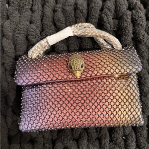 Kurt Geiger Purple and Pink Mesh Shoulder Bag with Gold Detail